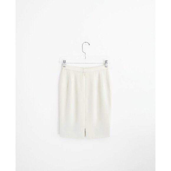 Vtg 90s Donna Karan New York Dove Grey Silk Pencil Skirt size IT 38 US 0 2 - Picture 4 of 7